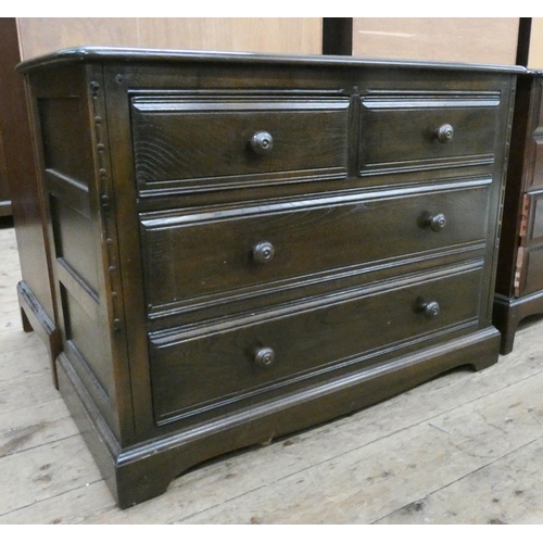 104 - An Ercol oak chest of two long and two short drawers, 40