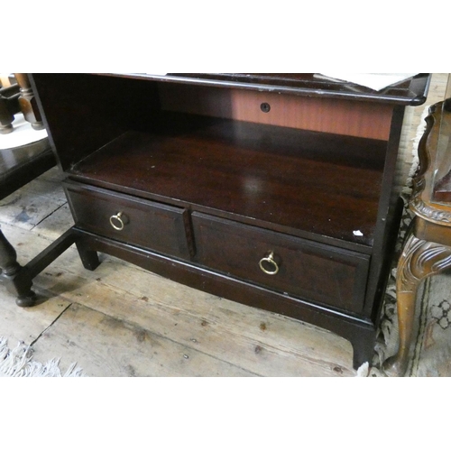 112 - A Stag Minstrel mahogany television/HiFi cabinet fitted two drawers