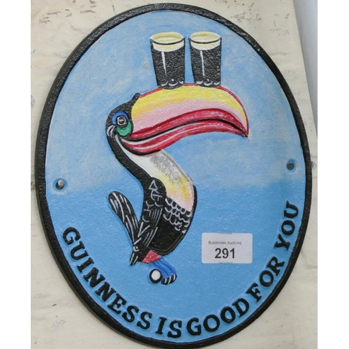 291 - An oval 'Guinness is good for you' Toucan sign