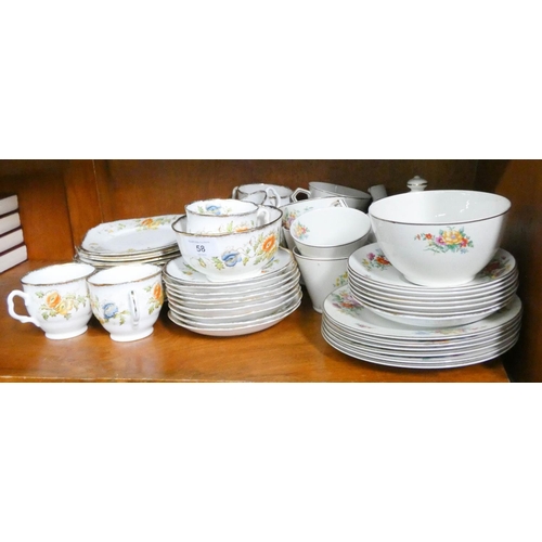 58 - Two part floral decorated china tea sets