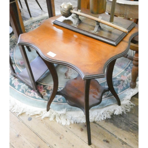 85 - Two tier Edwardian mahogany shaped top occasional table