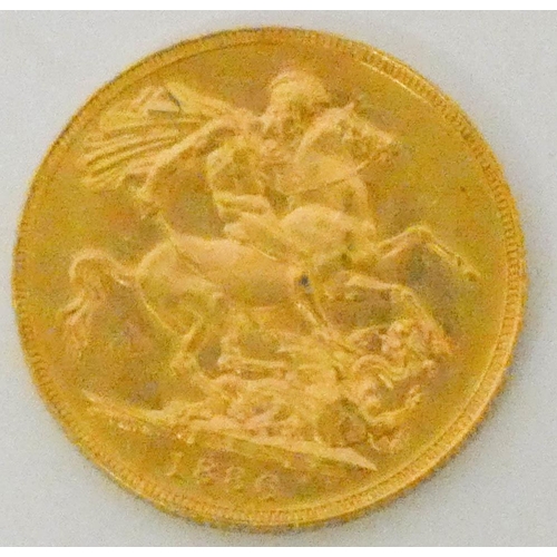 601 - Victorian gold sovereign, Melbourne mint - 1886