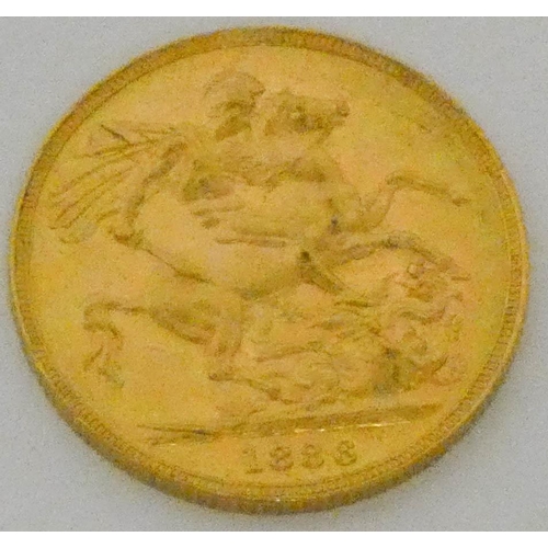 601 - Victorian gold sovereign, Melbourne mint - 1886