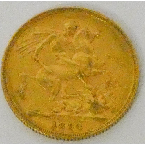 602 - Victorian gold sovereign, Sydney mint - 1884