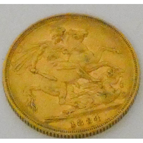 602 - Victorian gold sovereign, Sydney mint - 1884