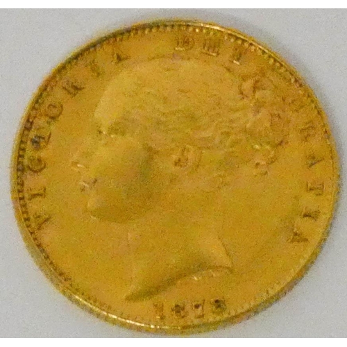 603 - Victorian gold sovereign, shield back Sydney mint - 1878