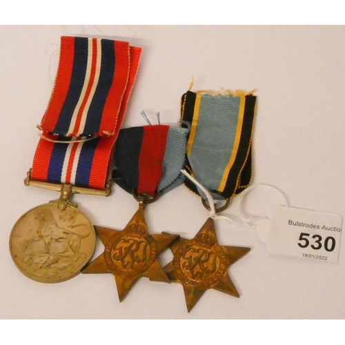 530 - Three Second World War medals to include an Aircrew Europe star