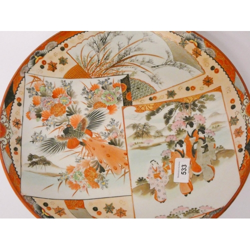 533 - A decorative Satsuma dish, 14