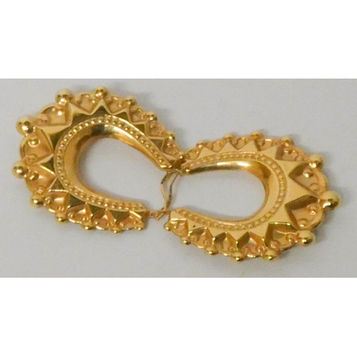 587 - A large pair of Creole hoop earrings in 9ct yellow gold, weight 6.4 grams