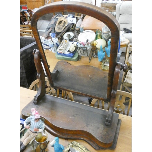 126 - A Victorian mahogany framed swing toilet mirror