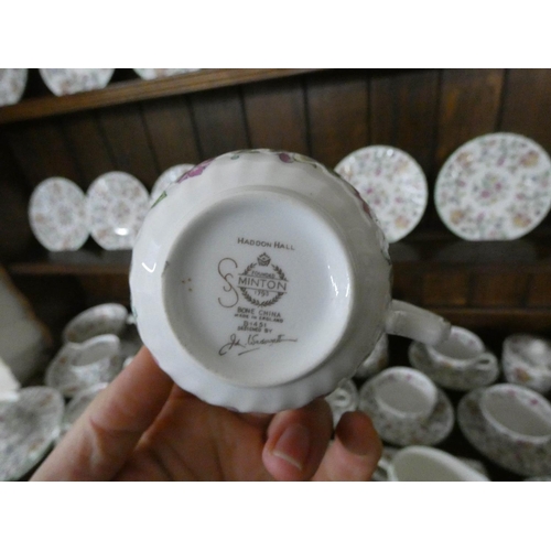 227 - Minton Haddon Hall patterned china tea set of 60 pieces