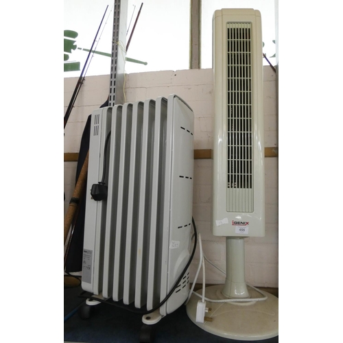 455 - Radiator style heater and a Igenix convector heater