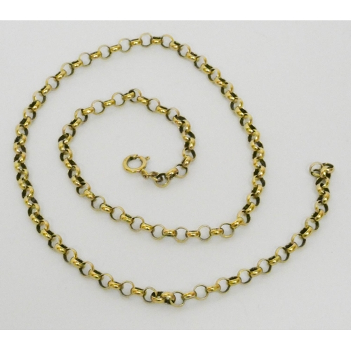 9ct gold belcher link neck chain 17.6gms