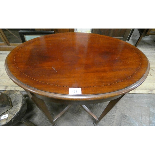 241 - Edwardian oval inlaid mahogany occasional table