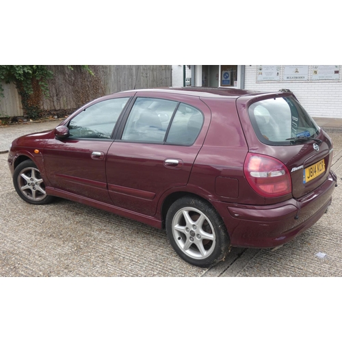 280 - Deceased estate sale - 2002 registered Nissan Almera in red, petrol car - MOT expired in 2018, is in... 