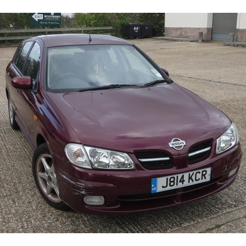 280 - Deceased estate sale - 2002 registered Nissan Almera in red, petrol car - MOT expired in 2018, is in... 