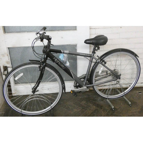 281 - A Highway Apollo gents black and grey bicycle, hardly used with bell, lock etc