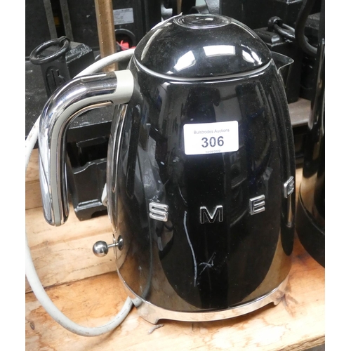 306 - A black SMEG electric kettle (scratched)