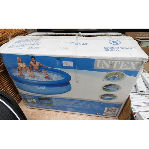 310 - A Intex inflatable swimming pool, 10' across, 30