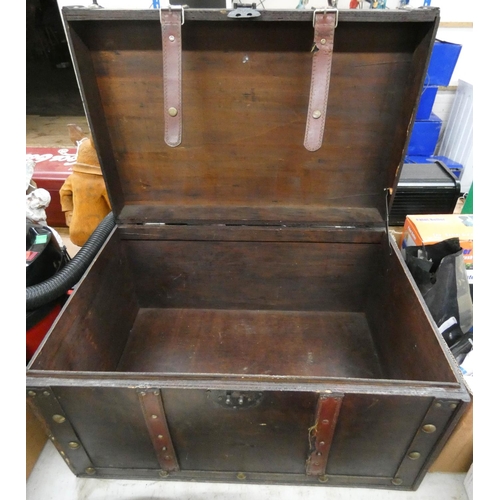 329 - A large leather effect storage box