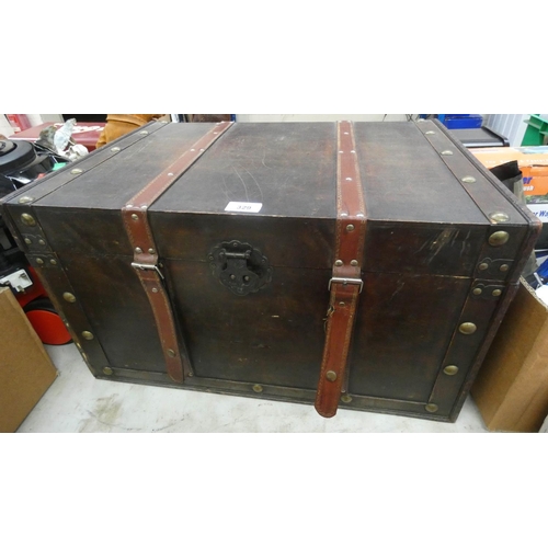 329 - A large leather effect storage box