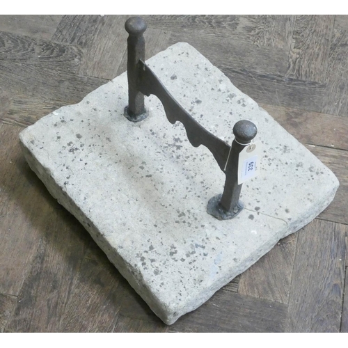 339 - Old boot scraper set in concrete block