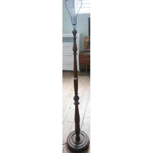 112 - Turned oak lamp standard