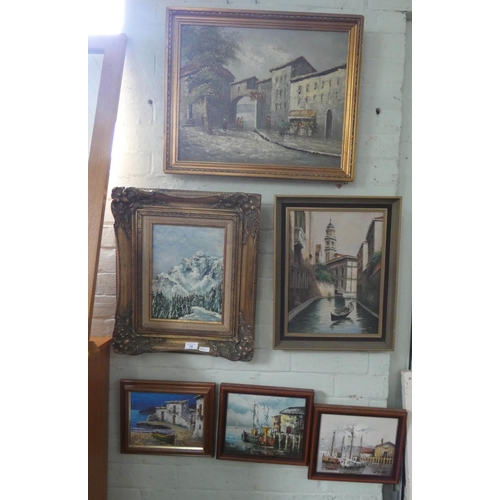 78 - Six various framed oil paintings