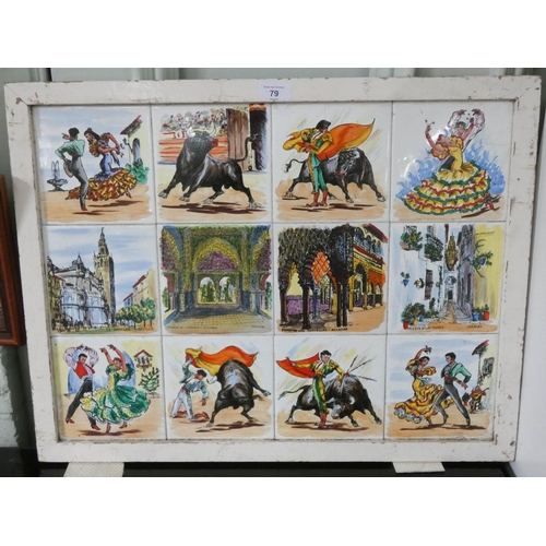 79 - A bullfighting tile wall plaque