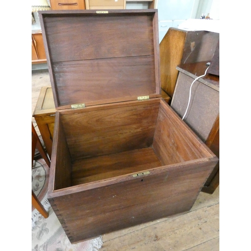 92 - A large teak blanket storage chest, 31