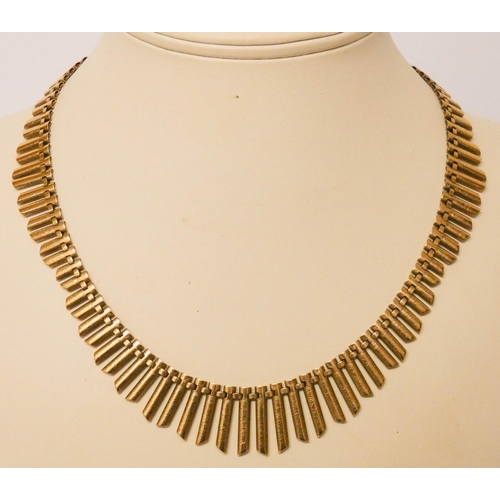 631 - A 9ct yellow gold fringe necklace, gross weight 34 grams