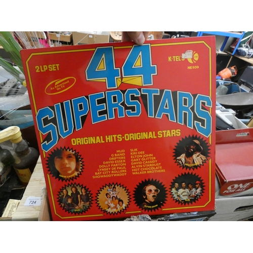 725 - A large box of vinyl LP records with some singles, some pop including Craig McLaughlin, Five Star, T... 