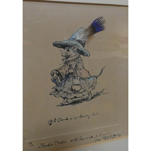 346 - Robert Morley RBA - Off To Church In Her Sunday Best - watercolour drawing of a Mouse,  signed and i... 