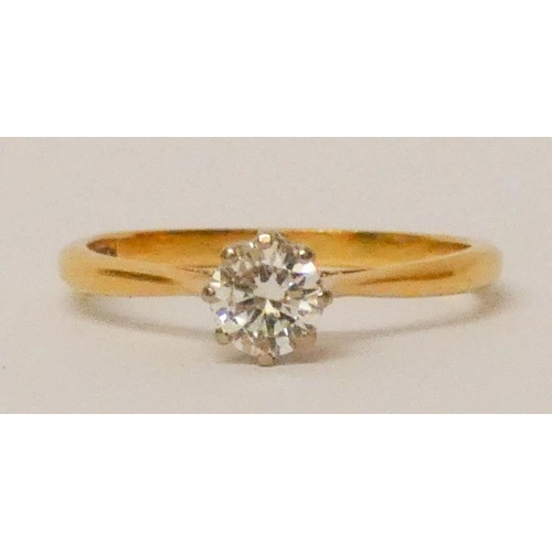 589 - a diamond solitaire engagement ring, the brilliant cur circular diamond weighing approximately 0.5 c... 