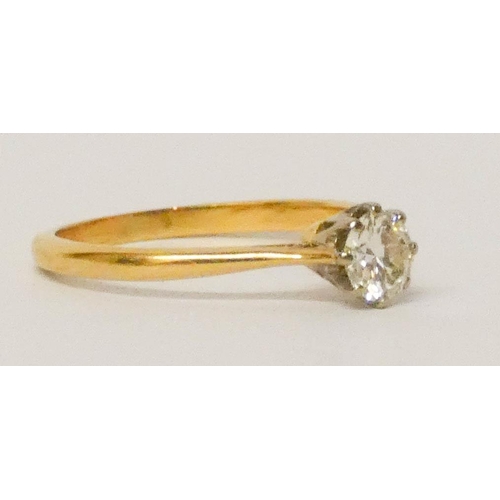 589 - a diamond solitaire engagement ring, the brilliant cur circular diamond weighing approximately 0.5 c... 