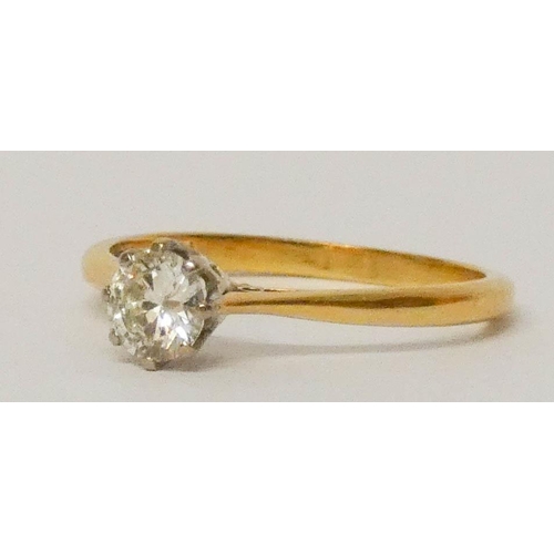 589 - a diamond solitaire engagement ring, the brilliant cur circular diamond weighing approximately 0.5 c... 