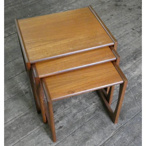 1 - A nest of three GPlan teak coffee tables