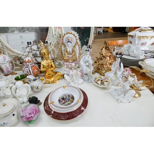 77 - Figure ornaments and a large quantity of assorted small china, gilt Buddha's etc