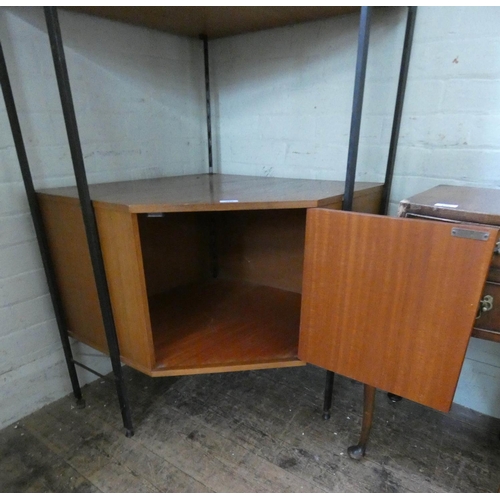 113 - A 1970's Avalon teak metal framed corner unit