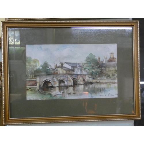 119 - A pair of gilt framed still life pictures and a pair of local scenes