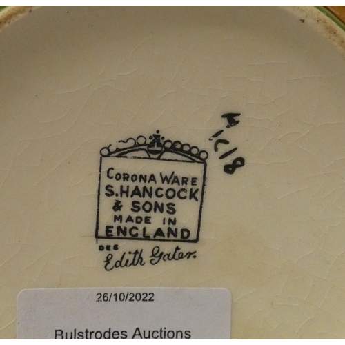 496 - A Corona ware Hancock fruit bowl decorated by Edith Gater