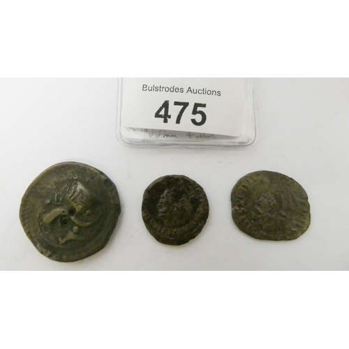 475 - Three Roman coins to include a bronze of Nero together with two bronzes of the Emperor Carausius