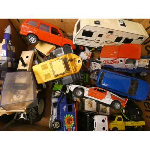 550 - A collection of Dinky and other cars in played with condition