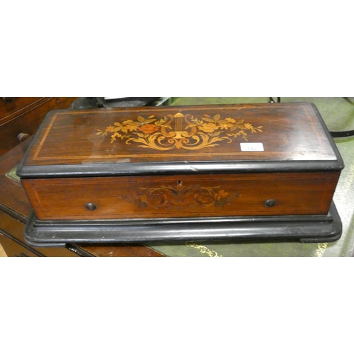 348 - Nicole Freres, Geneva, inlaid rosewood musical box, playing 12 Airs in floral inlaid case