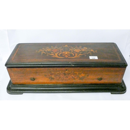 348 - Nicole Freres, Geneva, inlaid rosewood musical box, playing 12 Airs in floral inlaid case