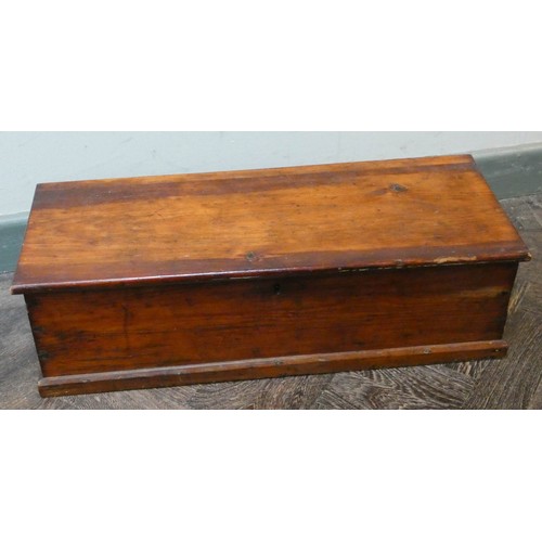 399 - A varnished pine late Victorian storage box, approximately 30