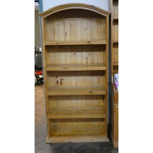 5 - A modern pine topped open bookcase, 34