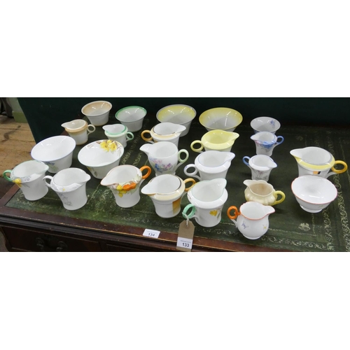 133 - A collection of assorted Shelley sugar bowls and milk jugs