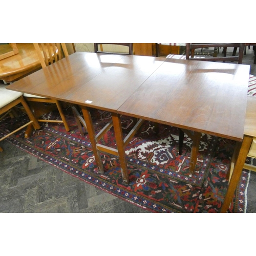 147 - A teak gate leg style drop leaf dining table, 32