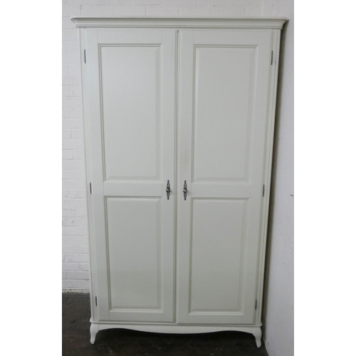 235 - Cream painted French style two door wardrobe